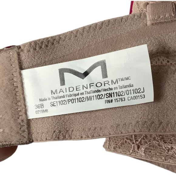 Maidenform Multiway Push-Up Balconette Bra Women Floral Detail Adjustable Straps - Picture 6 of 9